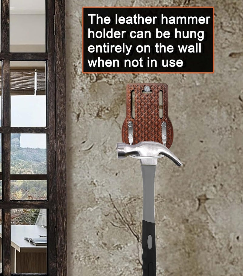 HOGIKUO Premium Leather Hammer Holder for Belt -Hammer Holster- Safe and Convenient Tool Holder with Hammer - Image 4